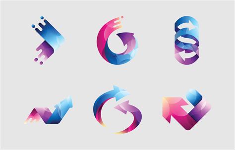 Collection Of Colorful Abstract Arrow Logo 2467342 Vector Art At Vecteezy
