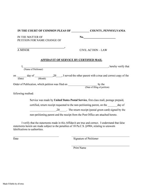 Affidavit Of Service Form Fill Out And Sign Printable Pdf Template