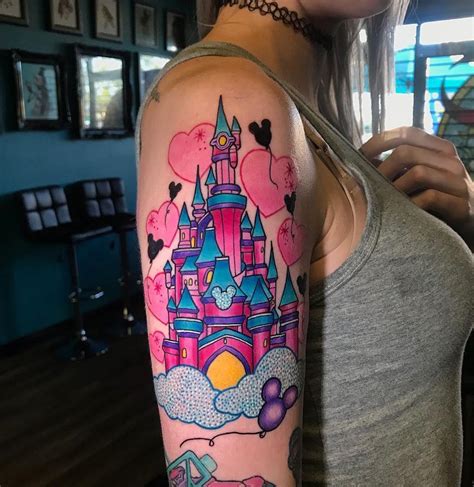 Cute Cinderella Castle Castle Tattoo Sleeve Tattoos Disney Sleeve