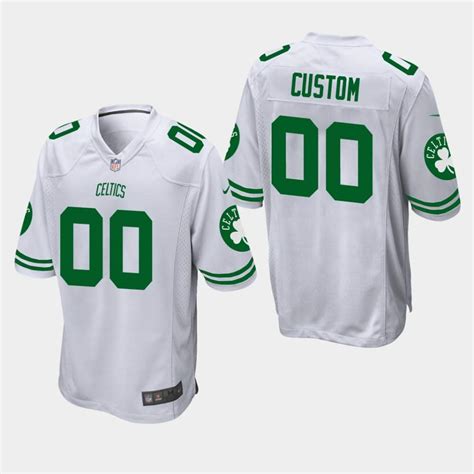 Mens Boston Celtics 00 Custom White Football Jersey Gzz02e2p