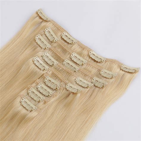 Clip In Human Hair Extensions Brown Blonde Mix Lj028 China Wholesale