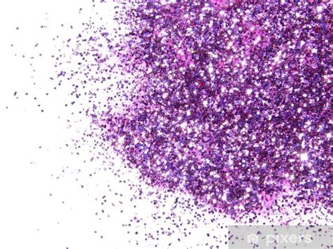 Purple Glitter Sparkle On White Background Wall Mural