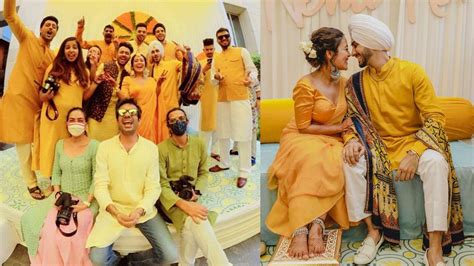 Neha Kakkar Rohanpreet Singhs Dreamy Pics From Haldi Ceremony Out