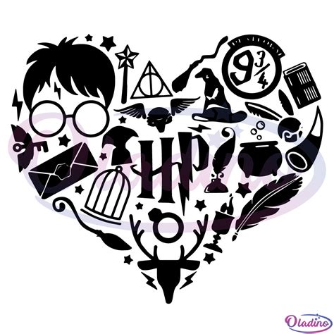Harry Potter Heart Svg Digital File Heart Svg Hogwarts Svg