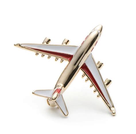 Alloy Airplane Brooch Pins Enamel Red Blue Plane Luxury Brand Brooches