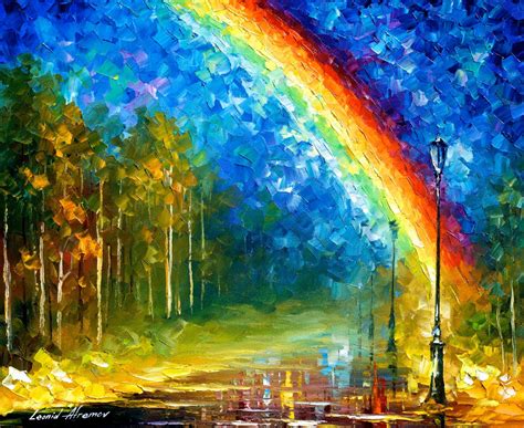 Rainbow — Palette Knife Oil Painting On Canvas By Leonid Afremov Size