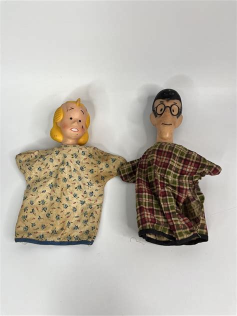 Lot 2 Vintage 1958 Dennis The Menace Hand Puppet Alice Mitchell Rubber
