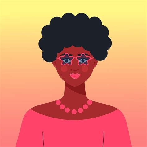 Retrato De Uma Jovem E Bela Mulher Africana Avatar De Uma Garota Negra