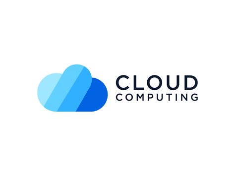 Abstract Cloud Logo Blue Shape Cloud Computing Isolated On White