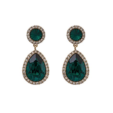 Lily and Rose emerald crystal drop earrings | Crystal drop earrings, Crystal jewelry, Emerald ...