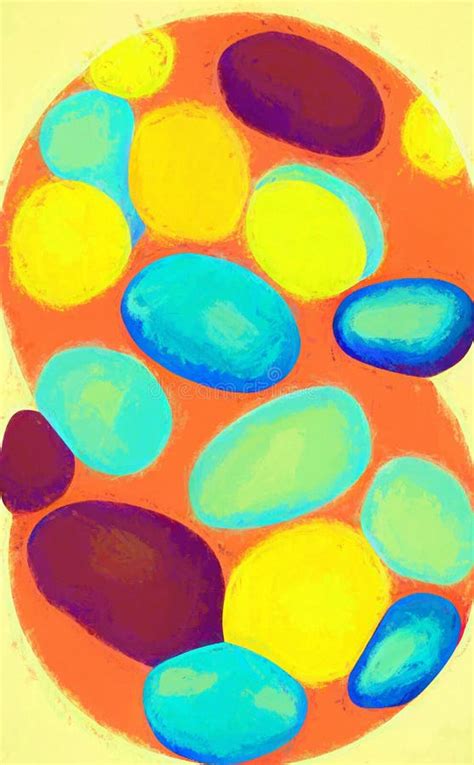 Colorful Pebbles Abstract Digital Art Stock Illustration