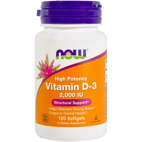 Comprar Vitamin D3 2000 Iu 120 Softgels Now Foods Vitamin D3