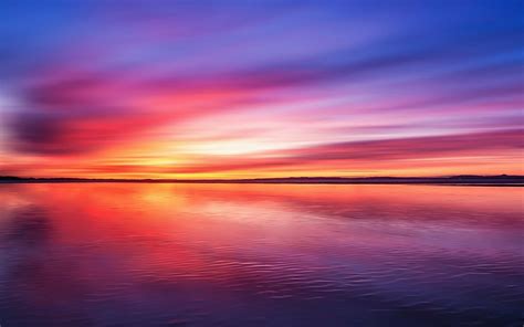 Amazing Pink Sunset At The Horizon Hd Desktop Wallpaper Widescreen
