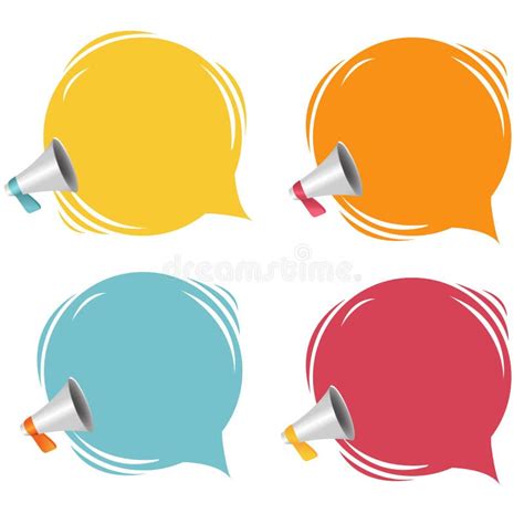 Megaphone With Speech Bubble Isolated White Background Stock Vector