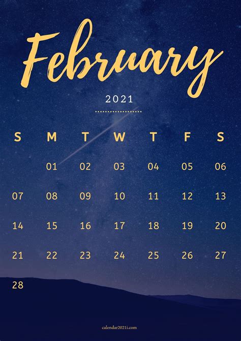 February 2021 Calendar Wallpaper Hd
