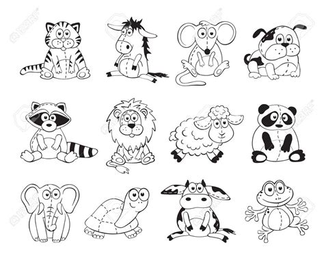 Cartoon Animal Outline Neo Coloring