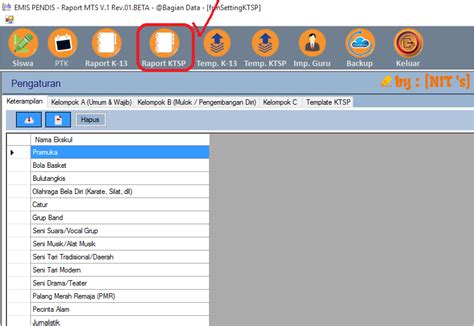 Terakreditasi a tahun didirikan : MTs. AMIN DARUSSALAM: Cara Pengisian Raport Emis Part 3 Template Raport KTSP