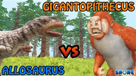Allosaurus Vs Gigantopithecus Dino Vs Cenozoic S1e8 Spore Youtube
