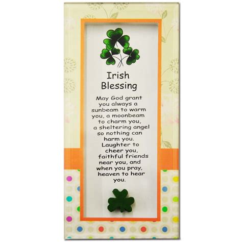 Glass Plaque With Irish Blessing May God Grant You Always A Sunbeam To