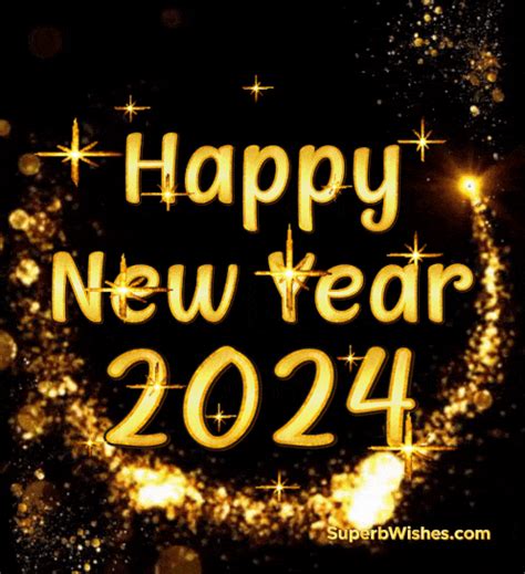 Happy New Year 2024 With Animated Stardust 