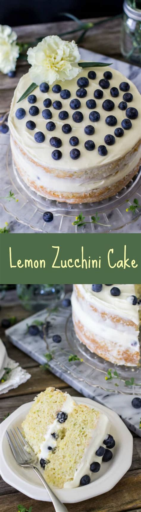 Lemon Zucchini Layer Cake With Blueberries Sugar Spun Run
