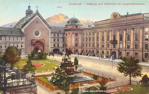 Innsbruck Hofburg Und Hofkirche Mit Leopoldsbrunnen Sagenat