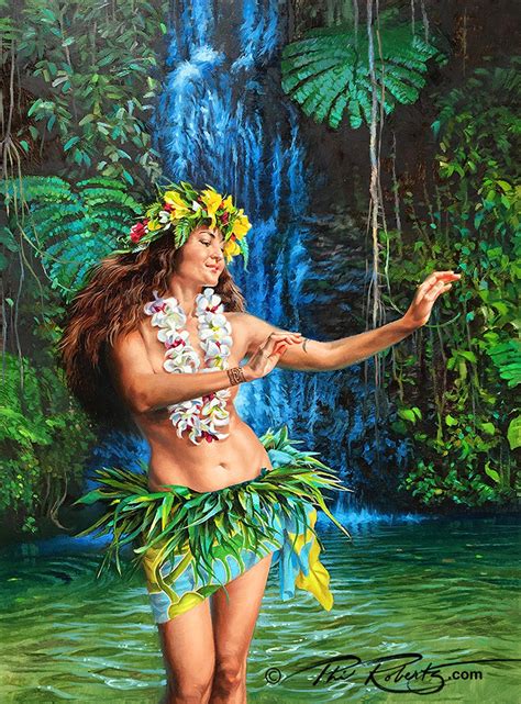 Rika Hula Fine Art Island Collection By Phil Roberts Etsy Hawaiian Dancers Hawaiian Girls