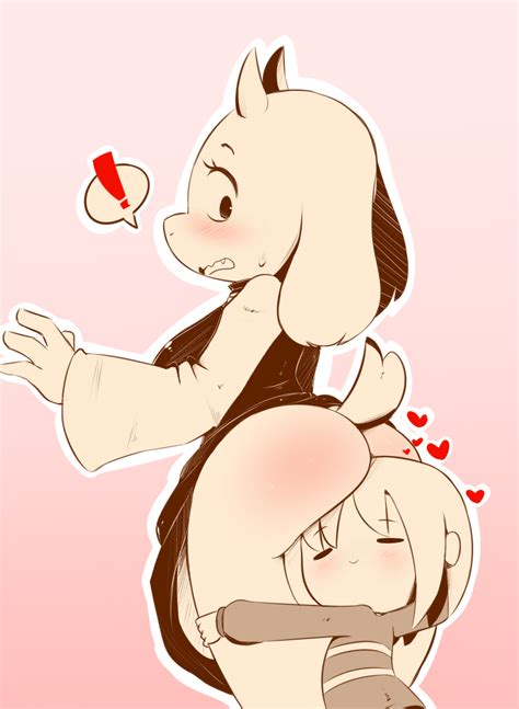 Frisk Undertale Toriel Undertale Highres 1girl Androgynous Ass Embarrassed From Behind
