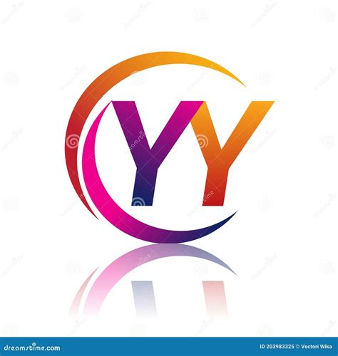 Initial Letter Yy Logotype Company Name Orange And Magenta Color On