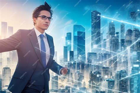 Premium AI Image | Future Ready Entrepreneur in Networked City Adapting