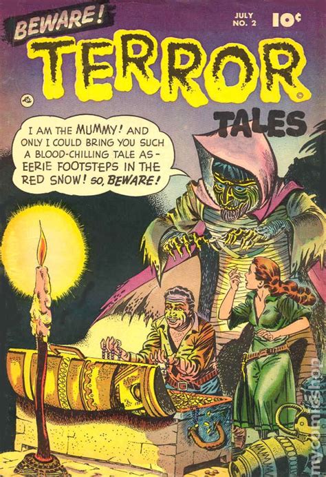 Three tales of terror involve a grieving widower and the daughter he abandoned; Beware Terror Tales (1952) comic books