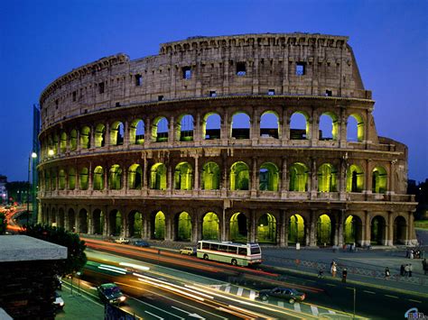 Colosseum History Ruins Rome Italy Long Exposure Landmark World