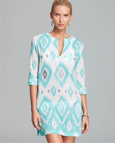 Echo Island Ikat Sequined Tunic Swim Cover Up Bloomingdales