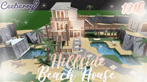 Bloxburg Hillside Beach House 131k Speed Build Youtube Beach