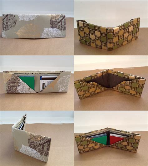 Four Different Views Of An Origami Wallet