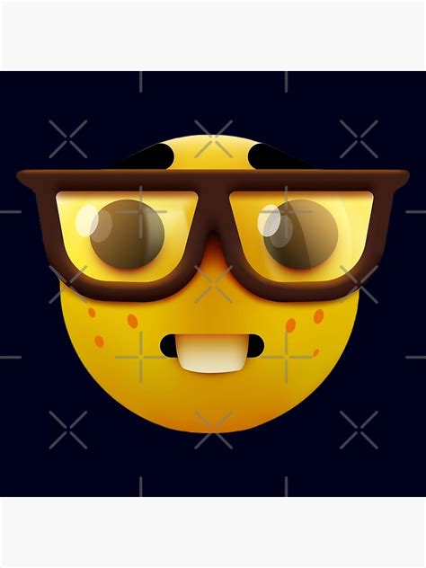 Nerd Face Emoji Meme Art Print For Sale By Fomodesigns Redbubble