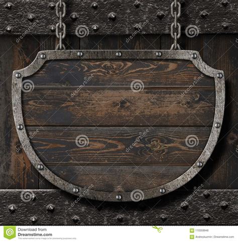 Medieval Sign On Wood Background 3d Illustration Stock Photo Image Of