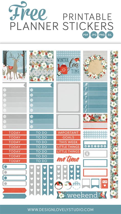 Free Printable Winter Planner Stickers Design Lovely Studio