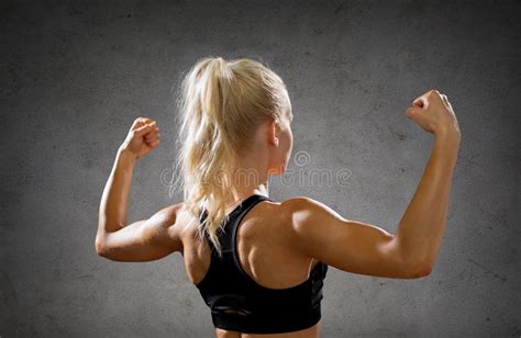 889 Strong Muscular Sporty Woman Flexing Biceps Stock Photos Free
