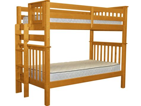 King's brand furniture b125h wood arched design convertible bunk beds, twin, honey finish. Bedz King Mission Tall Twin over Twin Bunk Bed & Reviews ...