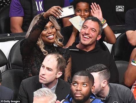 Laverne Cox Flashes Her Lingerie Beneath Risqué Sheer Ensemble At La Lakers Game Daily Mail Online