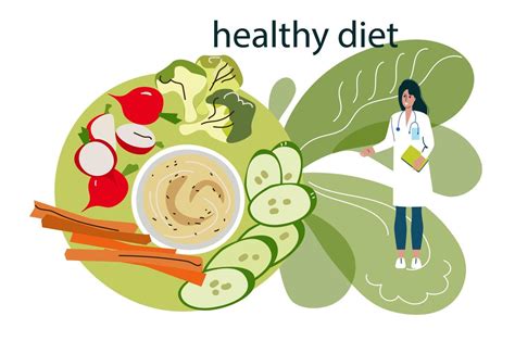 Nutrition Plan Concept Healthy Diet Programm Cartoon Vector