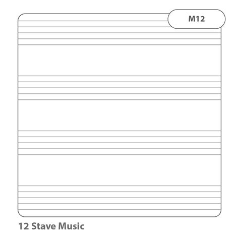 He101853 A4 Music Paper 12 Stave Manuscript 2 Hole Punched 1 Ream