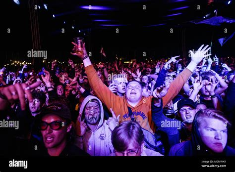 Festival Goers And Rap Fans Attend A Live Concert With The American