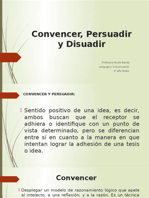 Convencer Persuadir Y Disuadir Teoría De La Argumentación Argumento