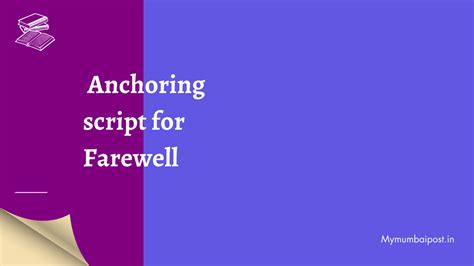Farewell Anchoring Script A Refreshing Take On A Classic Tradition