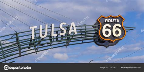 Famous Route 66 Sign In Tulsa Oklahoma Tulsa Oklahoma October 17