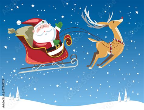 Santa Claus And Rudolph The Red Nosed Reindeer Stock Image And Royalty