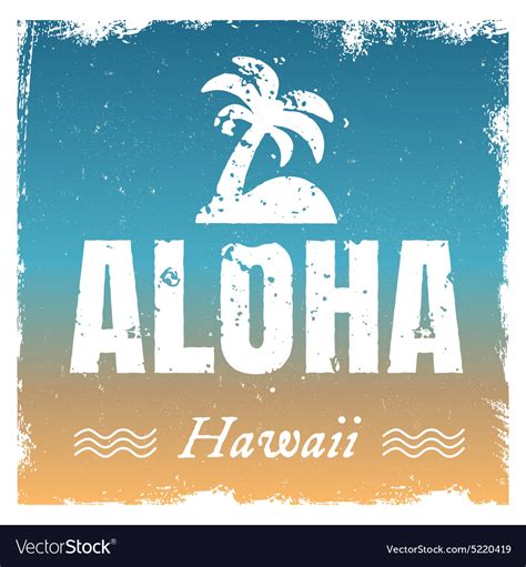 Aloha With Hot Beach Colors Retro Royalty Free Vector Image