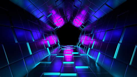 Technology Wallpaper Shine Glow Abstract Art Tunnel